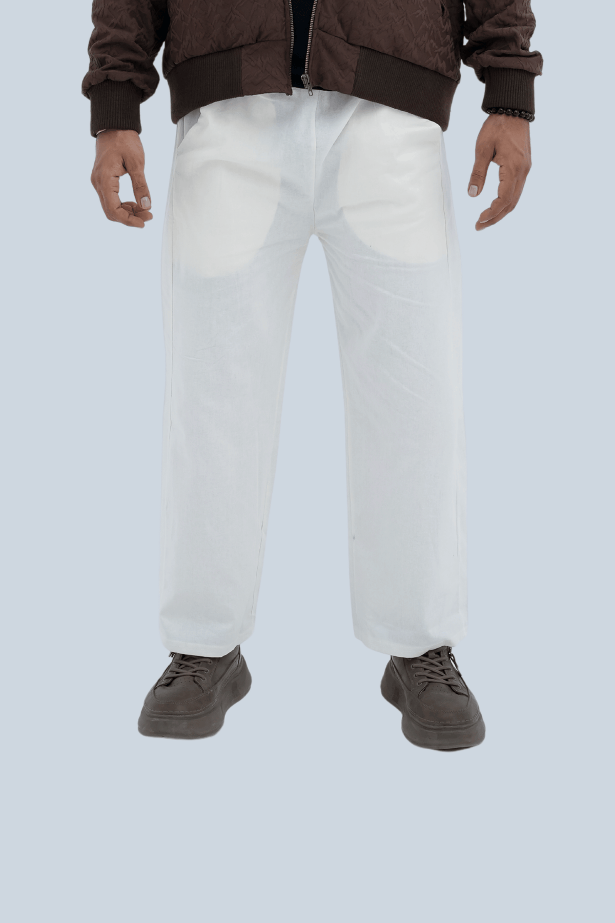 CHALK Wide-Leg Relaxed Trousers