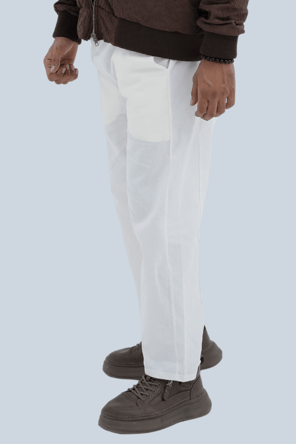 CHALK Wide-Leg Relaxed Trousers