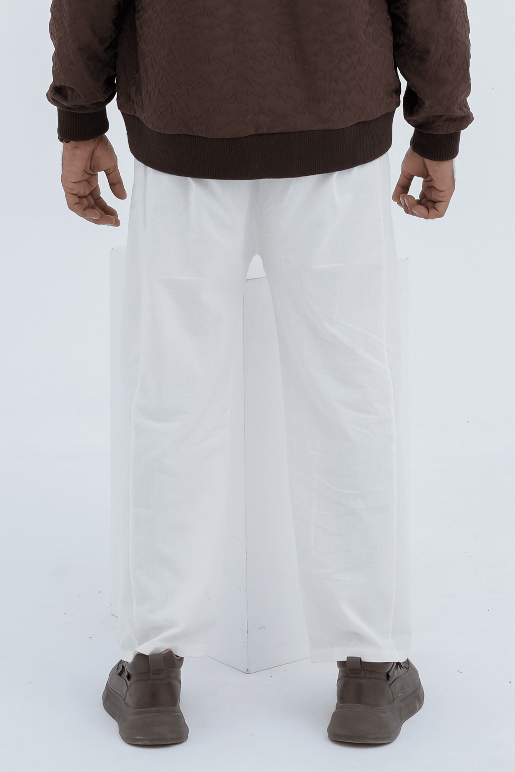 CHALK Wide-Leg Relaxed Trousers