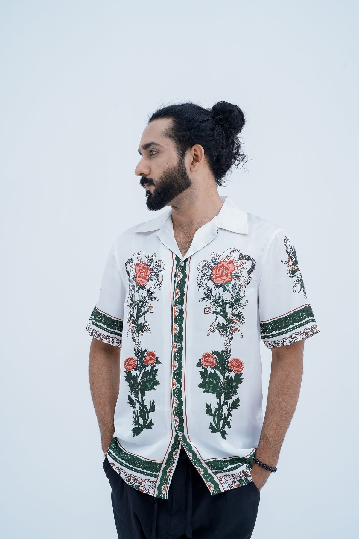 Meadow Border Print Shirt - side profile
