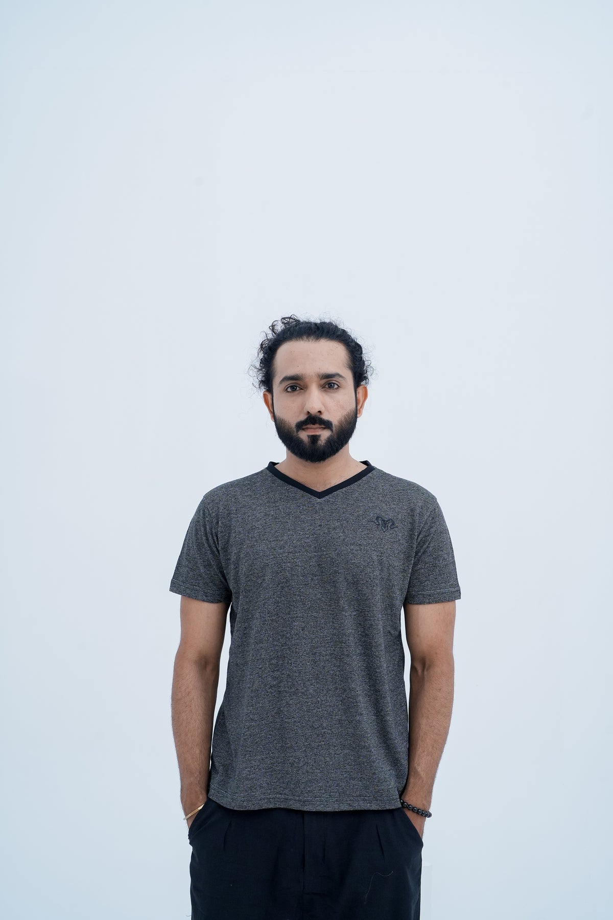 Onyx Contrast Tee - front view standing