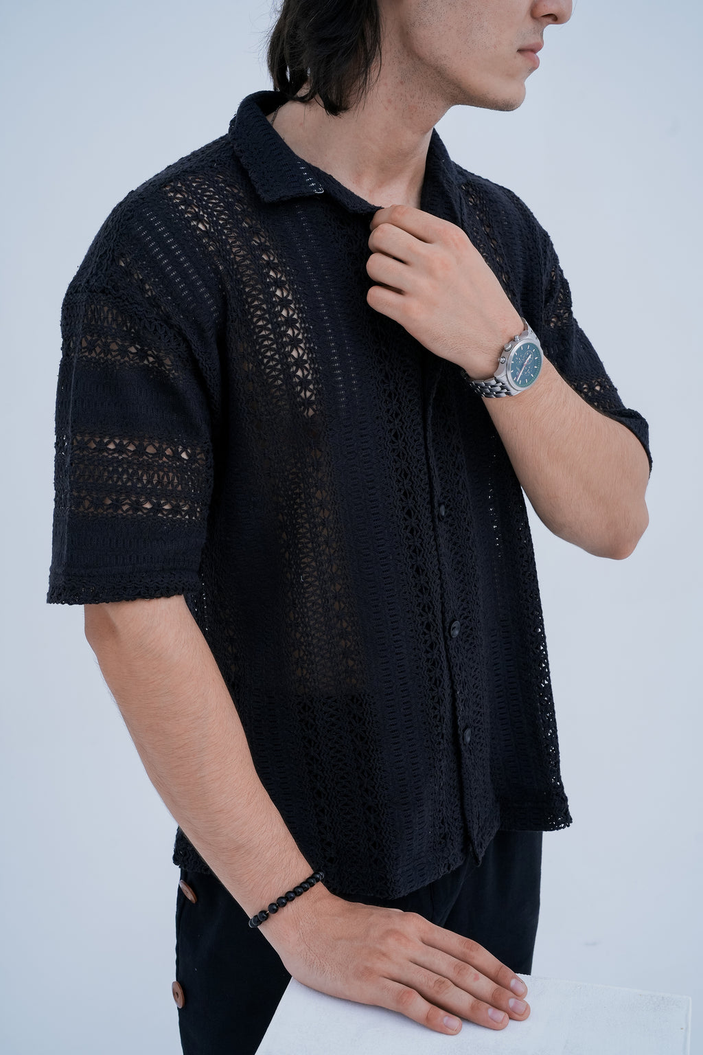 Mesh Weave Camp Shirt - side view